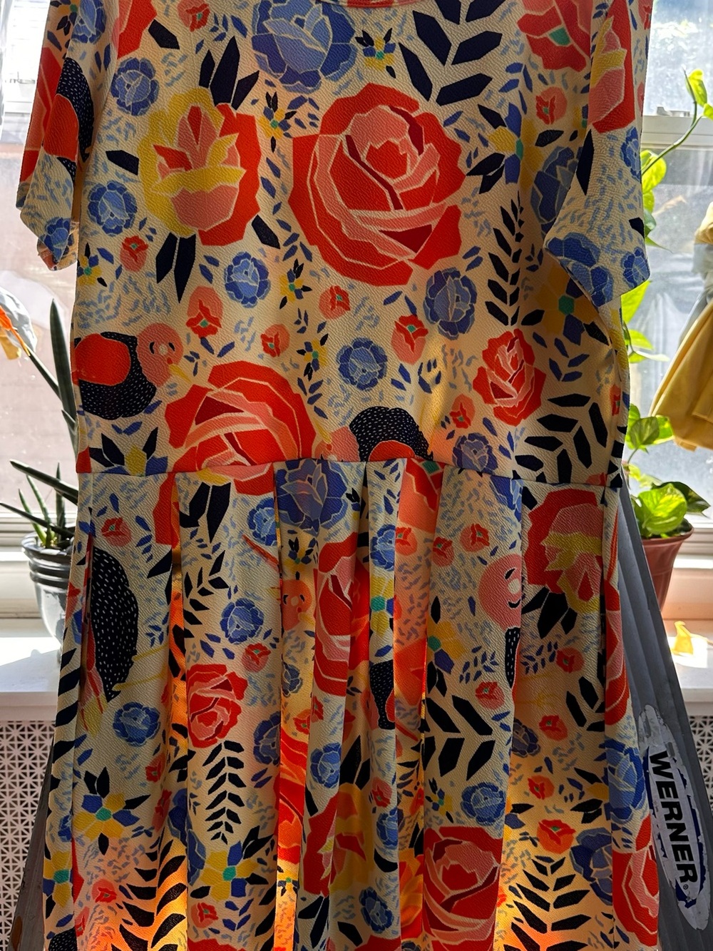 LuLaRoe Multicolor Floral Tunic with Navy Accents